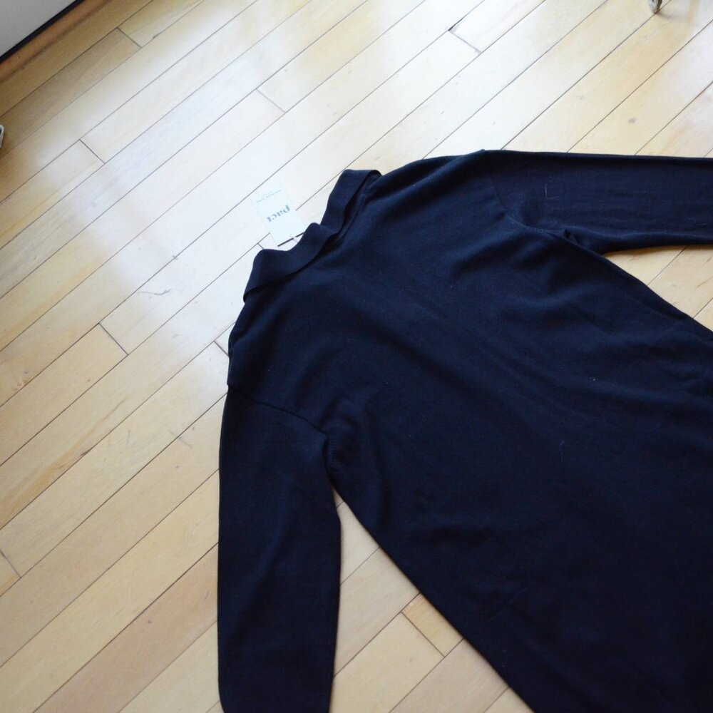 Pact Classic Fine Knit Collared Sweater Dress Black Size XL NWT - Picture 8 of 9